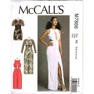 McCall's M7866 Misses 6 to 14 Special Occasion Dresses New Uncut Sewing Pattern